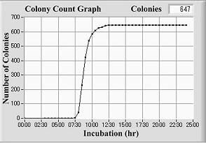 colony count graph of pour plate of E coli